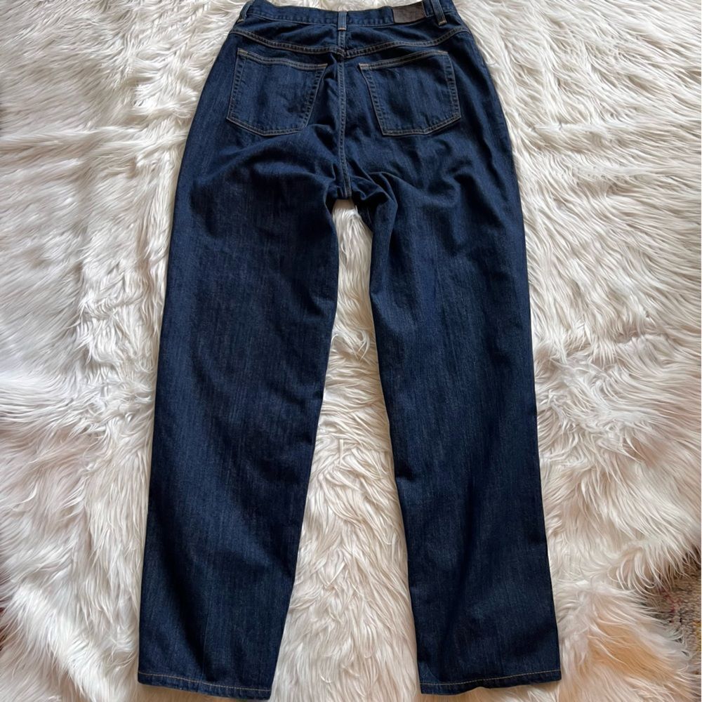 L.L. Bean Jeans Women Size 12T Dark Blue High RiseTapered Leg Dark Wash Mom-Jean - Picture 5 of 7